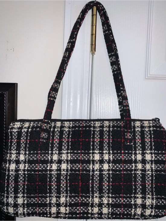 Vera Bradley Handbags - Vera Bradley shoulder handbag Beautiful plaid, black and white with red accents